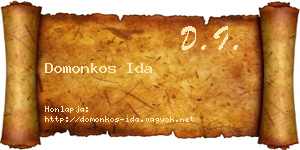 Domonkos Ida névjegykártya
